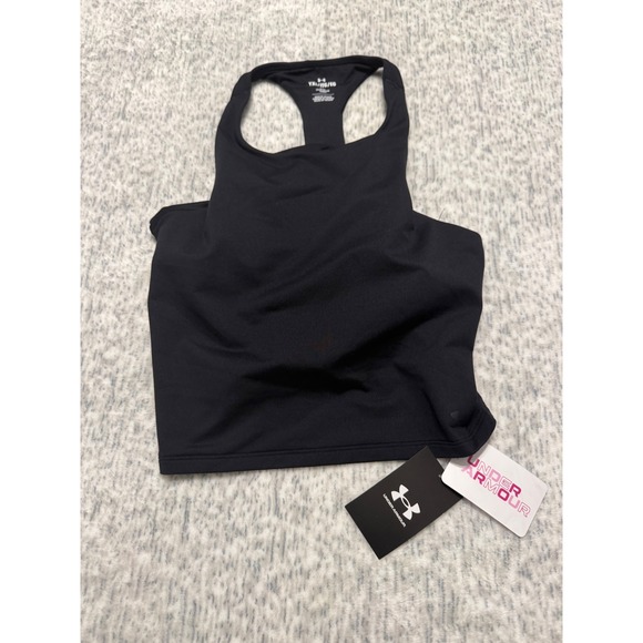 Under Armour Other - Under Armour Girls Black Fitted Racerback Athletic Crop Top Size YXL